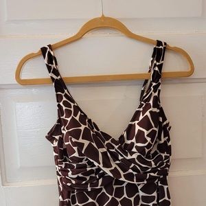 White Stag, giraffe print swimsuit, size medium